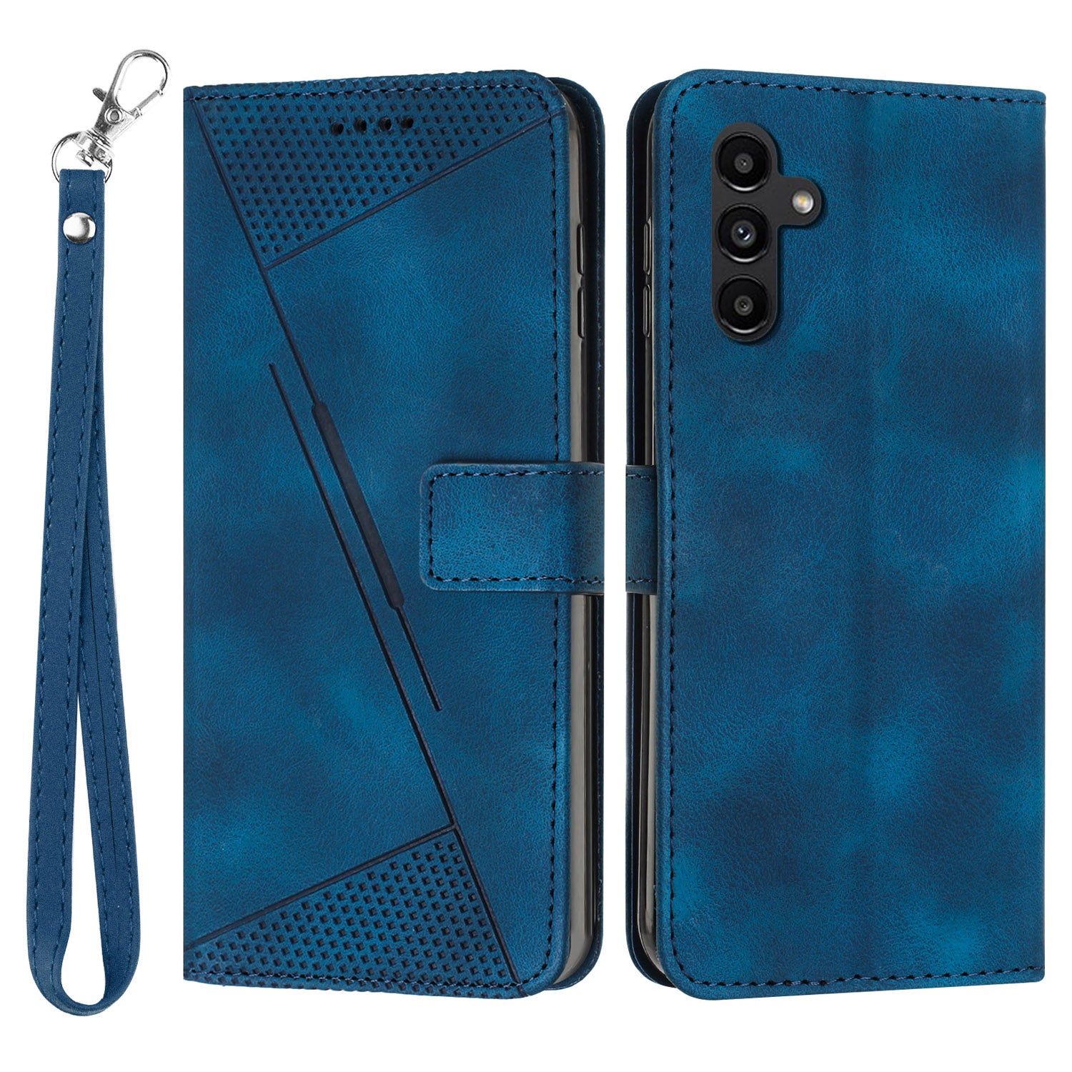For Samsung Galaxy A24 4G A25 5G Triangle Imprinted PU Leather Phone Case Stand Wallet Cover with Strap For Samsung Galaxy A24 4G A25 5G Triangle Imprinted PU Leather Phone Case Stand Wallet Cover with Strap